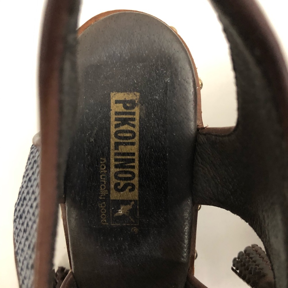 PIKOLINOS Sz 42 Blue Leather Platform Sandals - Olmo - Picture 11 of 13